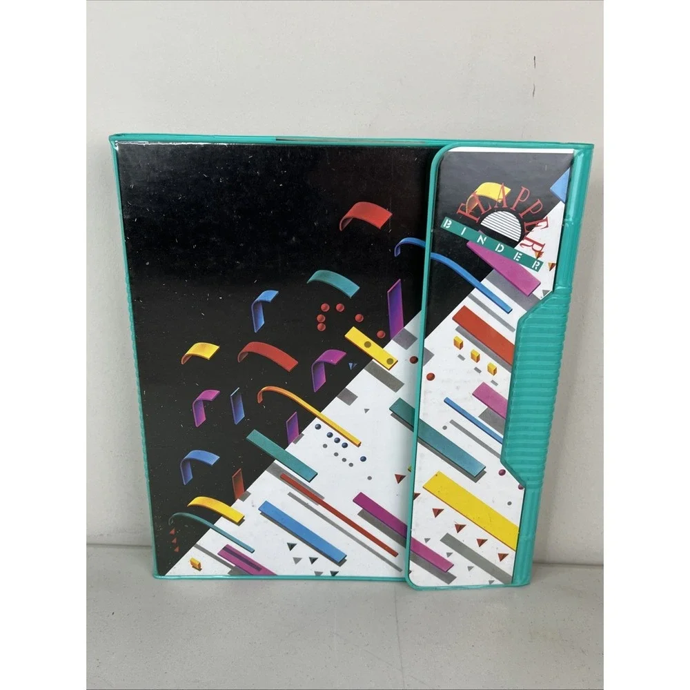 Vintage 1989 MEAD Flapper Binder TRAPPER KEEPER Retro 3 Ring Notebook W- Inserts